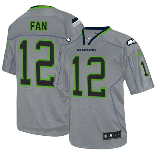 Nike Seahawks #12 Fan Lights Out Grey Men's Stitched NFL Elite Jersey