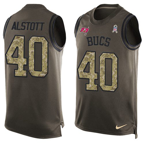 Nike Buccaneers #40 Mike Alstott Green Men's Stitched NFL Limited Salute To Service Tank Top Jersey Nike Buccaneers #40 Mike Alstott Green Men's Stitched NFL Limited Salute To Service Tank Top Jersey