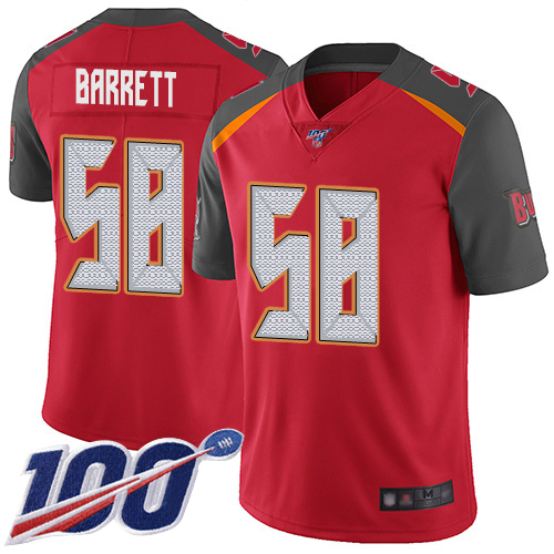 Nike Buccaneers #58 Shaquil Barrett Red Team Color Men's Stitched NFL 100th Season Vapor Limited Jersey Nike Buccaneers #58 Shaquil Barrett Red Team Color Men's Stitched NFL 100th Season Vapor Limited Jersey