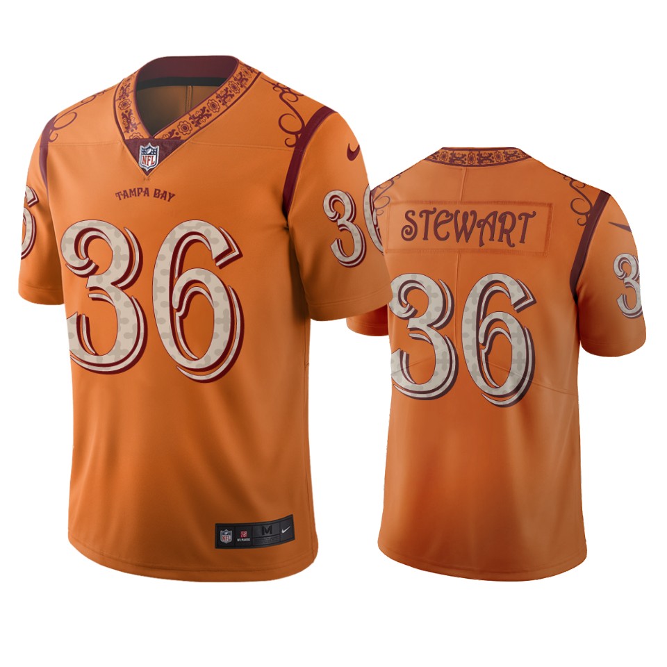 Tampa Bay Buccaneers #36 M.J. Stewart Orange Vapor Limited City Edition Jersey Tampa Bay Buccaneers #36 M.J. Stewart Orange Vapor Limited City Edition Jersey