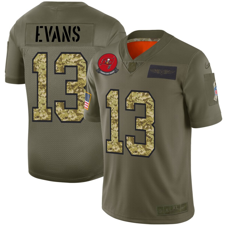Tampa Bay Buccaneers #13 Mike Evans Men's Nike 2019 Olive Camo Salute To Service Limited NFL Jersey Tampa Bay Buccaneers #13 Mike Evans Men's Nike 2019 Olive Camo Salute To Service Limited NFL Jersey