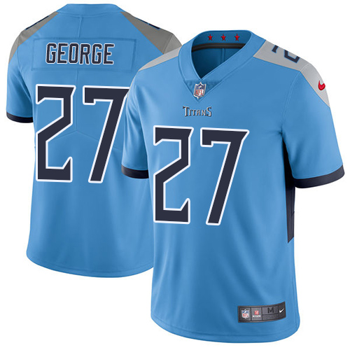 Nike Titans #27 Eddie George Light Blue Alternate Men's Stitched NFL Vapor Untouchable Limited Jersey