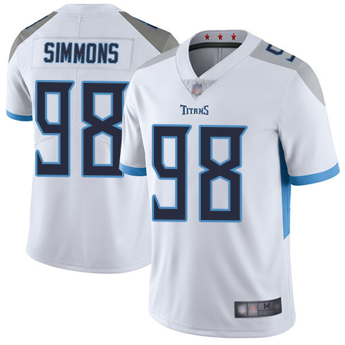 Nike Titans #98 Jeffery Simmons White Men's Stitched NFL Vapor Untouchable Limited Jersey Nike Titans #98 Jeffery Simmons White Men's Stitched NFL Vapor Untouchable Limited Jersey