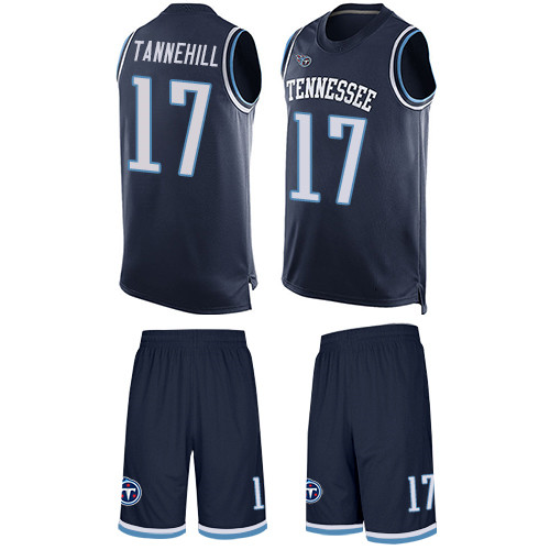 Nike Titans #17 Ryan Tannehill Navy Blue Team Color Men's Stitched NFL Limited Tank Top Suit Jersey Nike Titans #17 Ryan Tannehill Navy Blue Team Color Men's Stitched NFL Limited Tank Top Suit Jersey