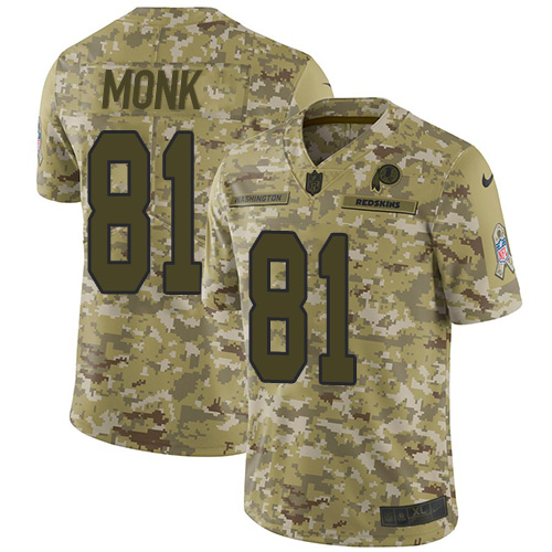 Nike Redskins #81 Art Monk Camo Men's Stitched NFL Limited 2018 Salute To Service Jersey Nike Redskins #81 Art Monk Camo Men's Stitched NFL Limited 2018 Salute To Service Jersey