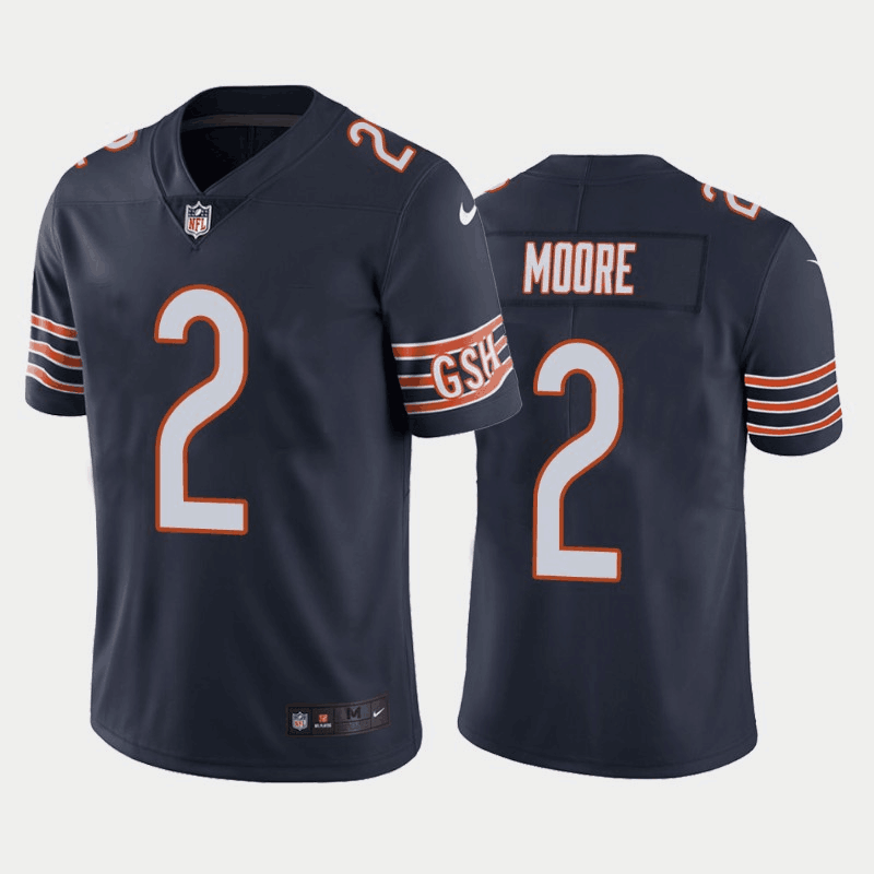 Men's Chicago Bears #2 D.J. Moore Navy Vapor Untouchable Stitched Football Jersey Men's Chicago Bears #2 D.J. Moore Navy Vapor Untouchable Stitched Football Jersey