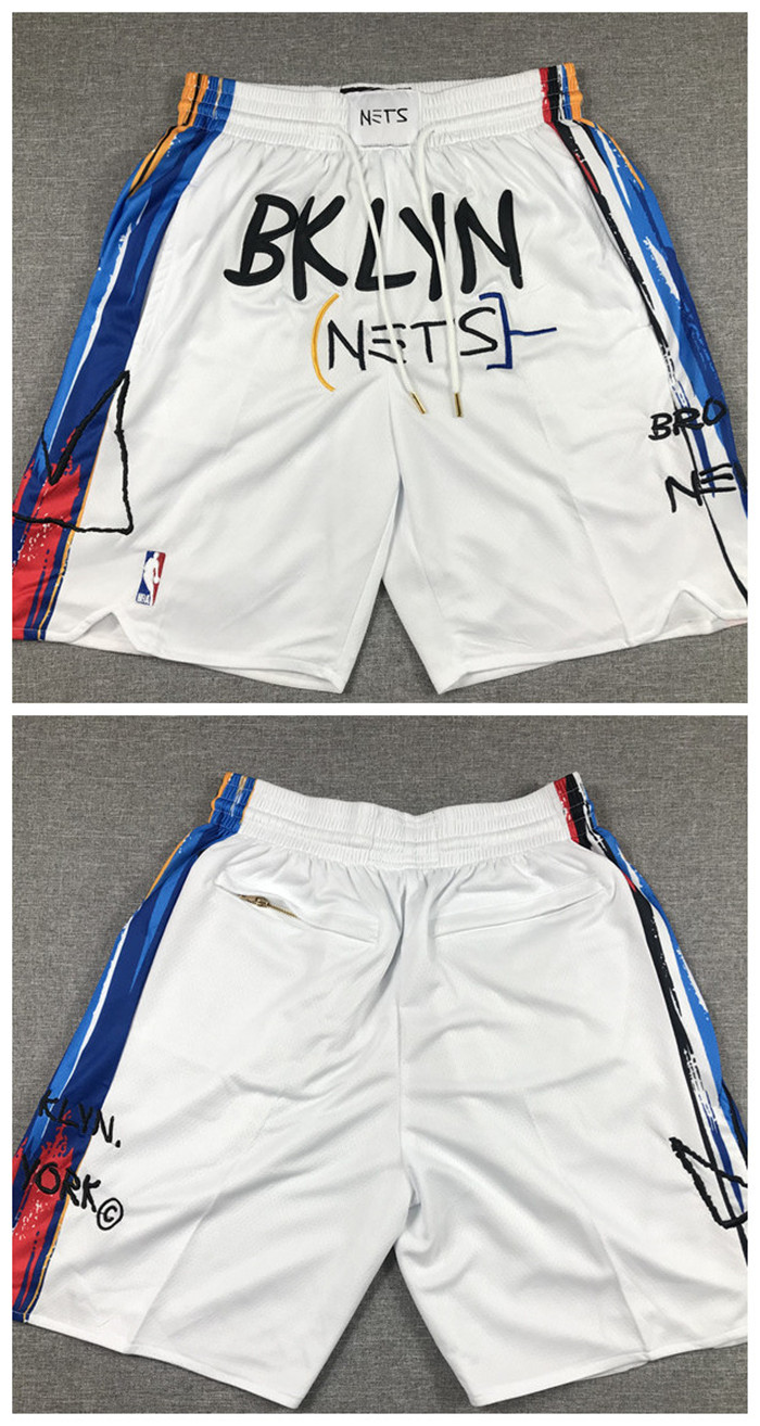 Men's Brooklyn Nets Whie Shorts (Run Small) Men's Brooklyn Nets Whie Shorts (Run Small)