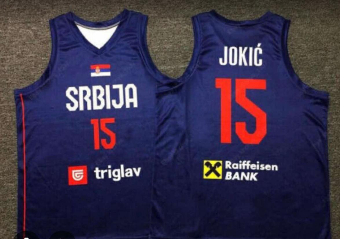 Men's Serbia Srbija #15 Nikola Jokic Blue Basketball Jersey