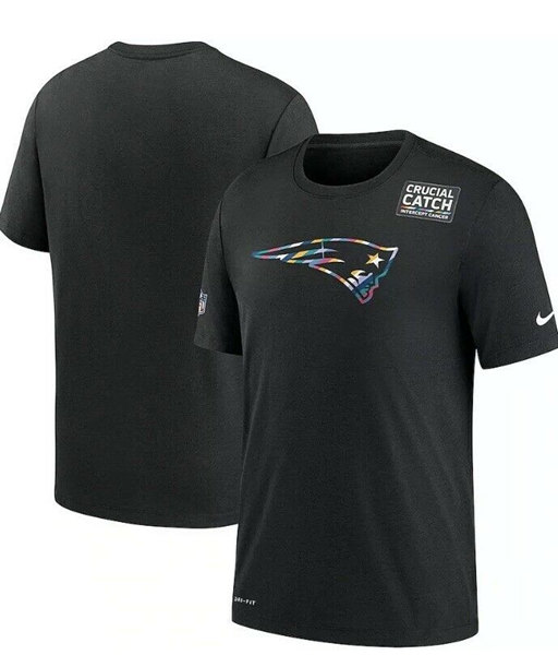 Men's New England Patriots CCharcoal Crucial Catch Performance T-Shirt