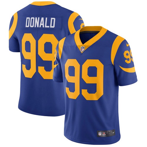 Men's Los Angeles Rams #99 Aaron Donald 2020 Royal Blue Vapor Limited Stitched NFL Jersey