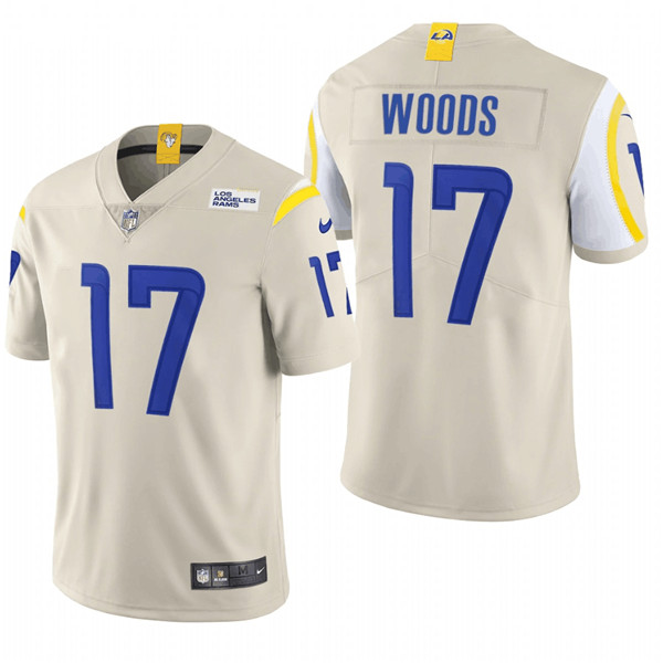 Men's Los Angeles Rams #17 Robert Woods NFL 2020 Bone Vapor Limited Stitched Jersey