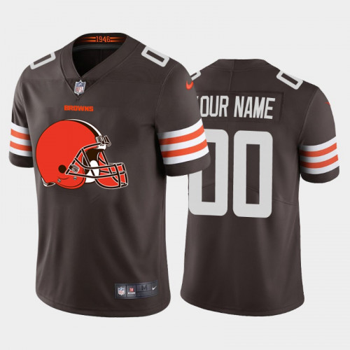 Men's Cleveland Browns ACTIVE PLAYER Customized Brown 2020 Team Big Logo Stitched Limited Jersey
