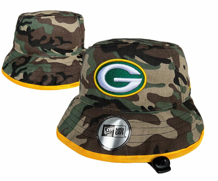 Green Bay Packers Salute To Service Stitched Bucket Fisherman Hats 0148