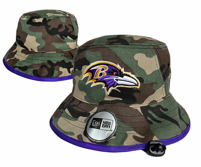 Baltimore Ravens Salute To Service Stitched Bucket Fisherman Hats 097