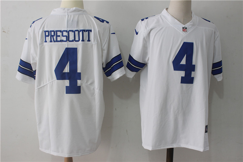 Men's Nike Dallas Cowboys #4 Dak Prescott White Stitched NFL Vapor Untouchable Limited Jersey