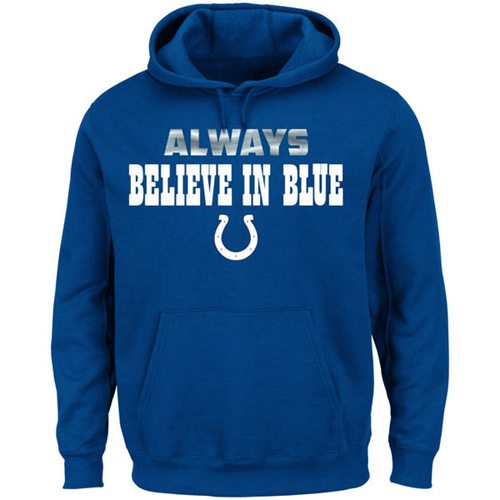 Men's Indianapolis Colts Royal Blue NFL Majestic Always Pullover Hoodie