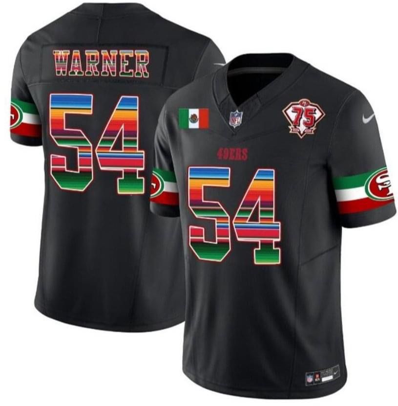 Men's San Francisco 49ers #54 Fred Warner Black Limited Stitched Jersey