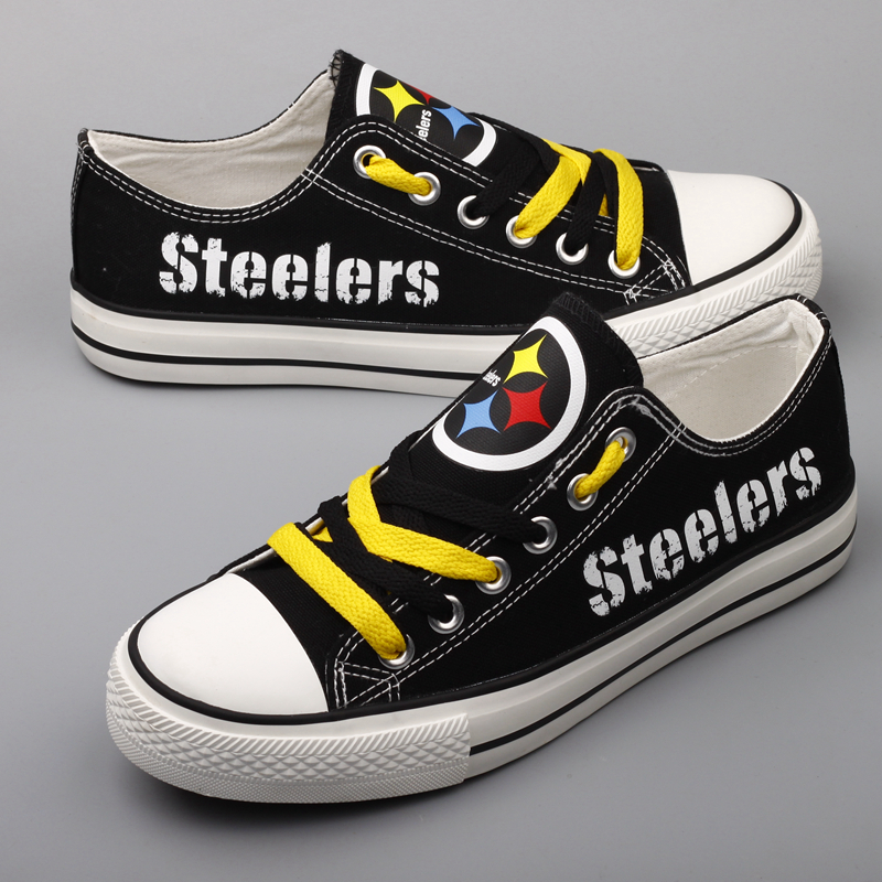 Women's Pittsburgh Steelers Repeat Print Low Top Sneakers 005 Women's Pittsburgh Steelers Repeat Print Low Top Sneakers 005