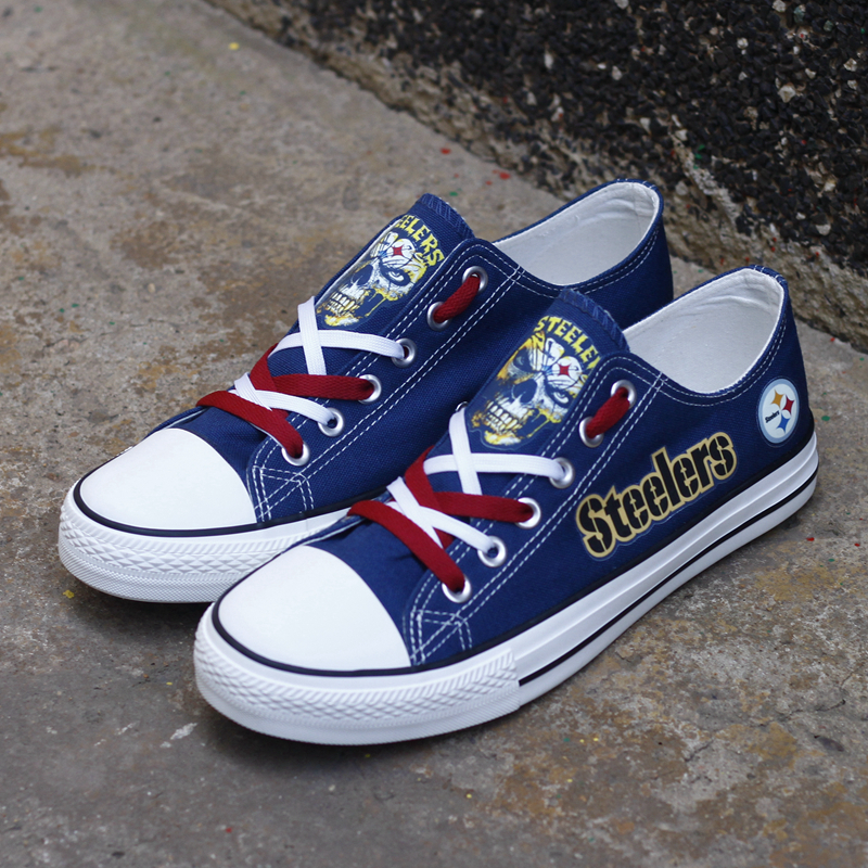 Women's Pittsburgh Steelers Repeat Print Low Top Sneakers 006 Women's Pittsburgh Steelers Repeat Print Low Top Sneakers 006
