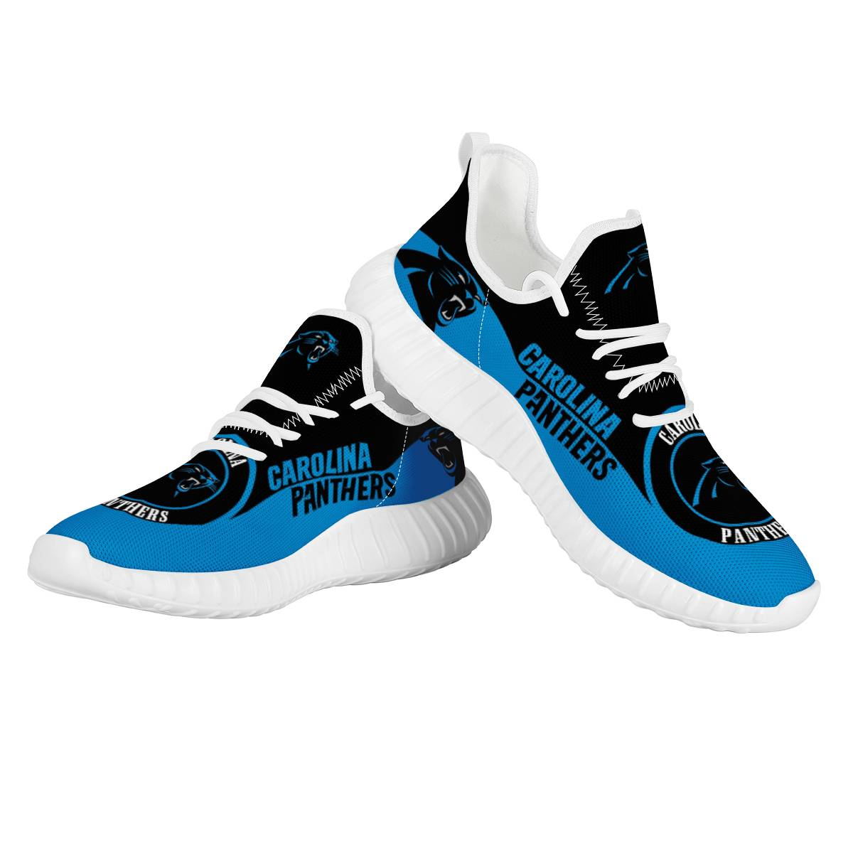 Men's Carolina Panthers Mesh Knit Sneakers/Shoes 007