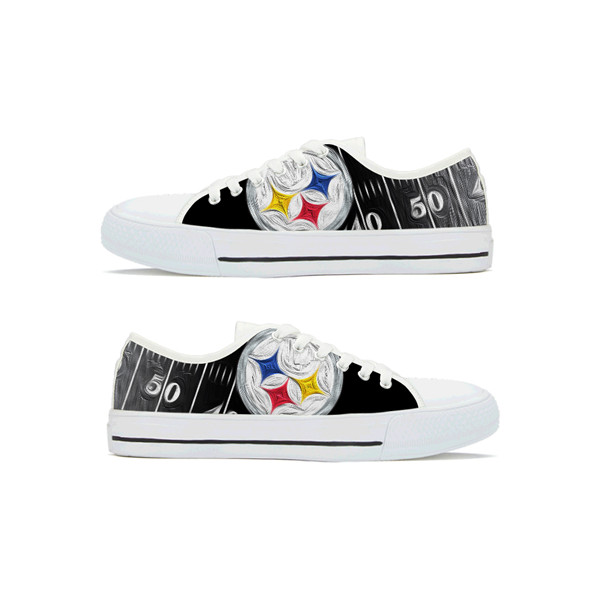 Men's Pittsburgh Steelers Low Top Canvas Sneakers 005