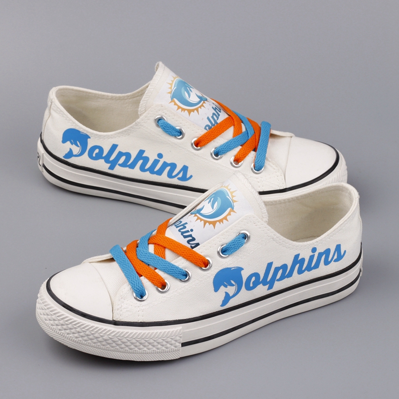 Women's Miami Dolphins Repeat Print Low Top Sneakers 004