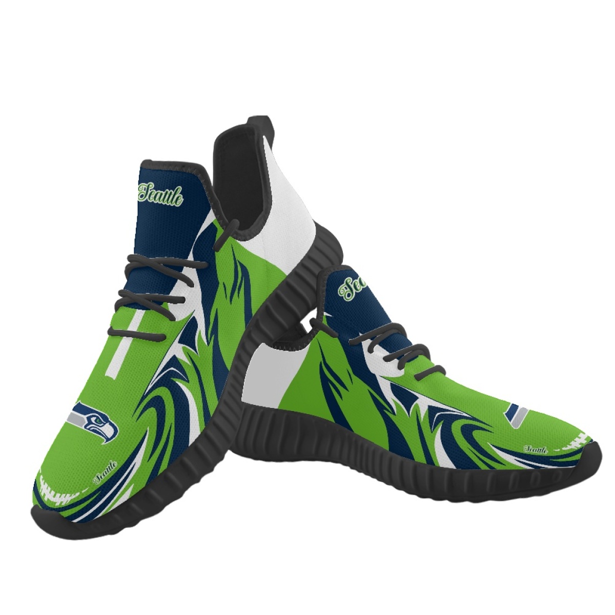 Women's Seattle Seahawks Mesh Knit Sneakers/Shoes 013