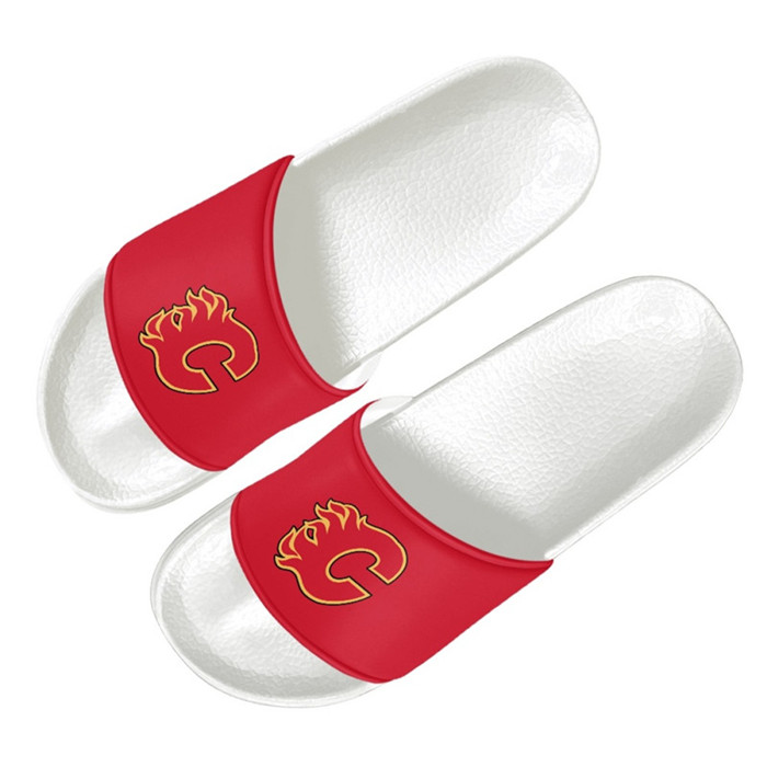 Women's Calgary Flames Flip Flops 001