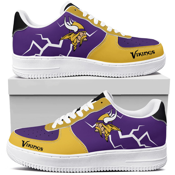 Men's Minnesota Vikings Air Force 1 Sneakers 001 Men's Minnesota Vikings Air Force 1 Sneakers 001