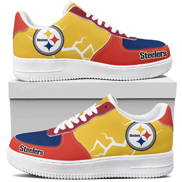 Men's Pittsburgh Steelers Air Force 1 Sneakers 001 Men's Pittsburgh Steelers Air Force 1 Sneakers 001