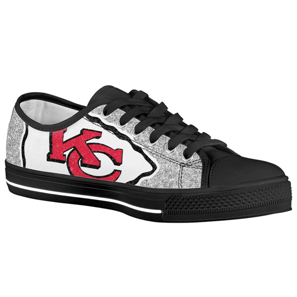 Women's Kansas City Chiefs Low Top Canvas Sneakers 003 Women's Kansas City Chiefs Low Top Canvas Sneakers 003