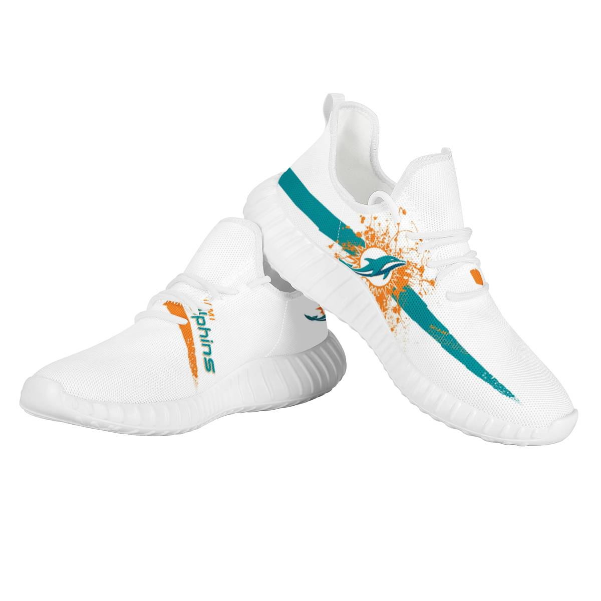 Men's Miami Dolphins Mesh Knit Sneakers/Shoes 002 Men's Miami Dolphins Mesh Knit Sneakers/Shoes 002