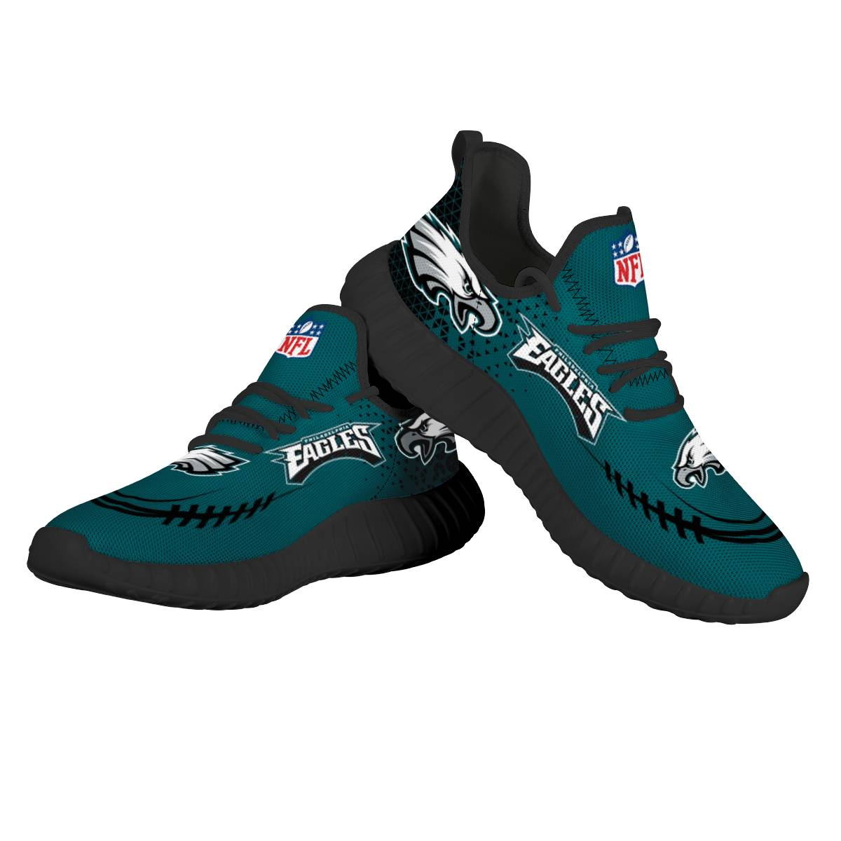 Women's Philadelphia Eagles Mesh Knit Sneakers/Shoes 004