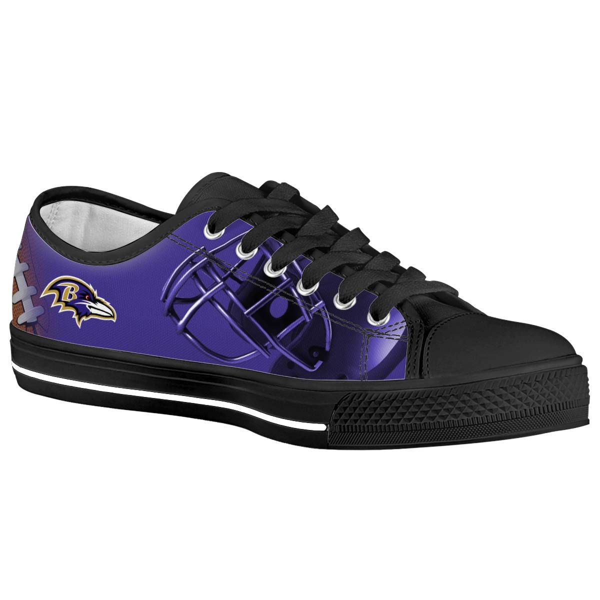 Women's Baltimore Ravens Low Top Canvas Sneakers 011 Women's Baltimore Ravens Low Top Canvas Sneakers 011
