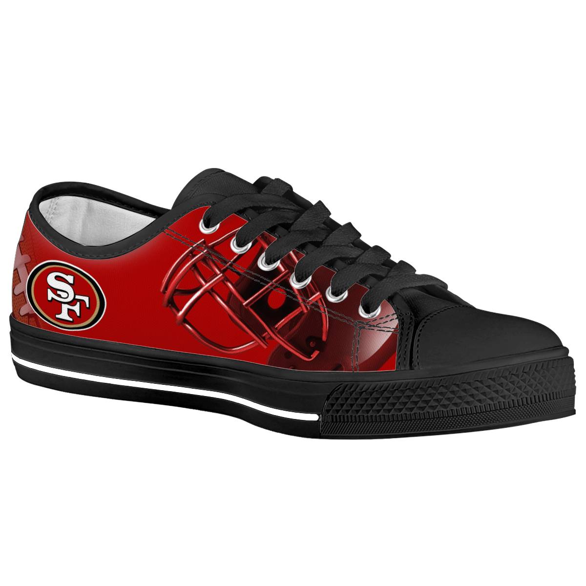 Women's San Francisco 49ers Low Top Canvas Sneakers 003