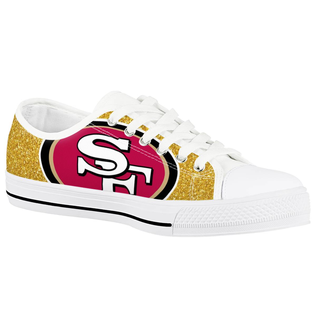 Women's San Francisco 49ers Low Top Canvas Sneakers 005