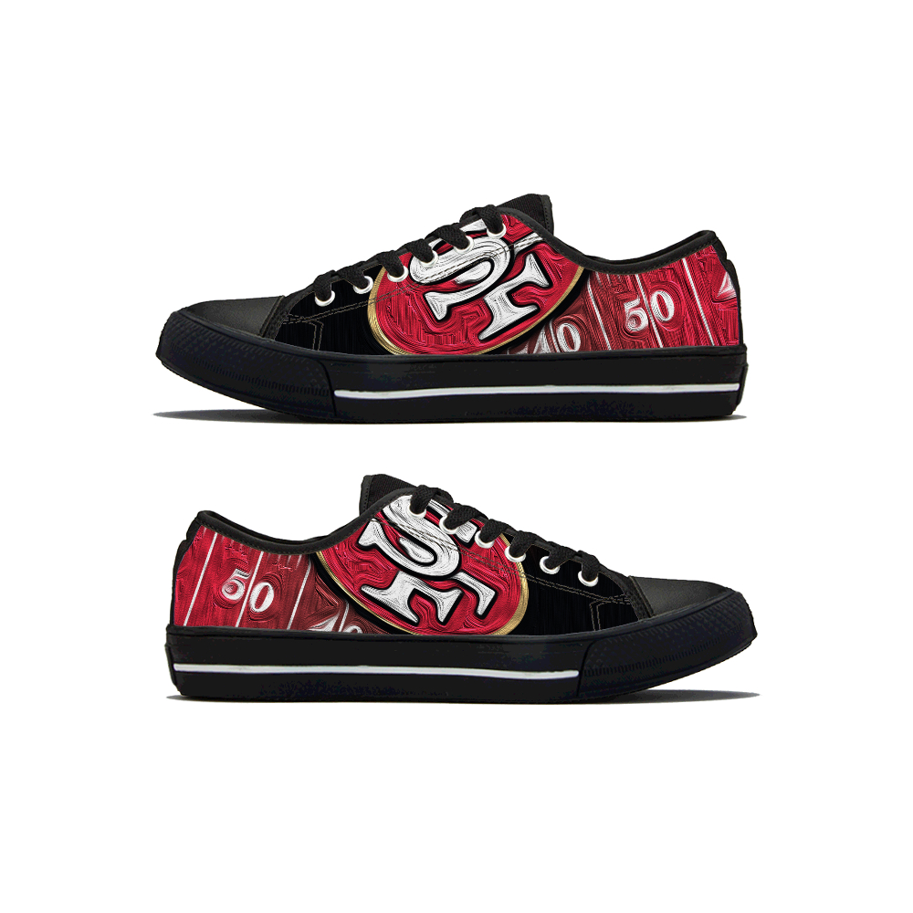 Women's San Francisco 49ers Low Top Canvas Sneakers 007