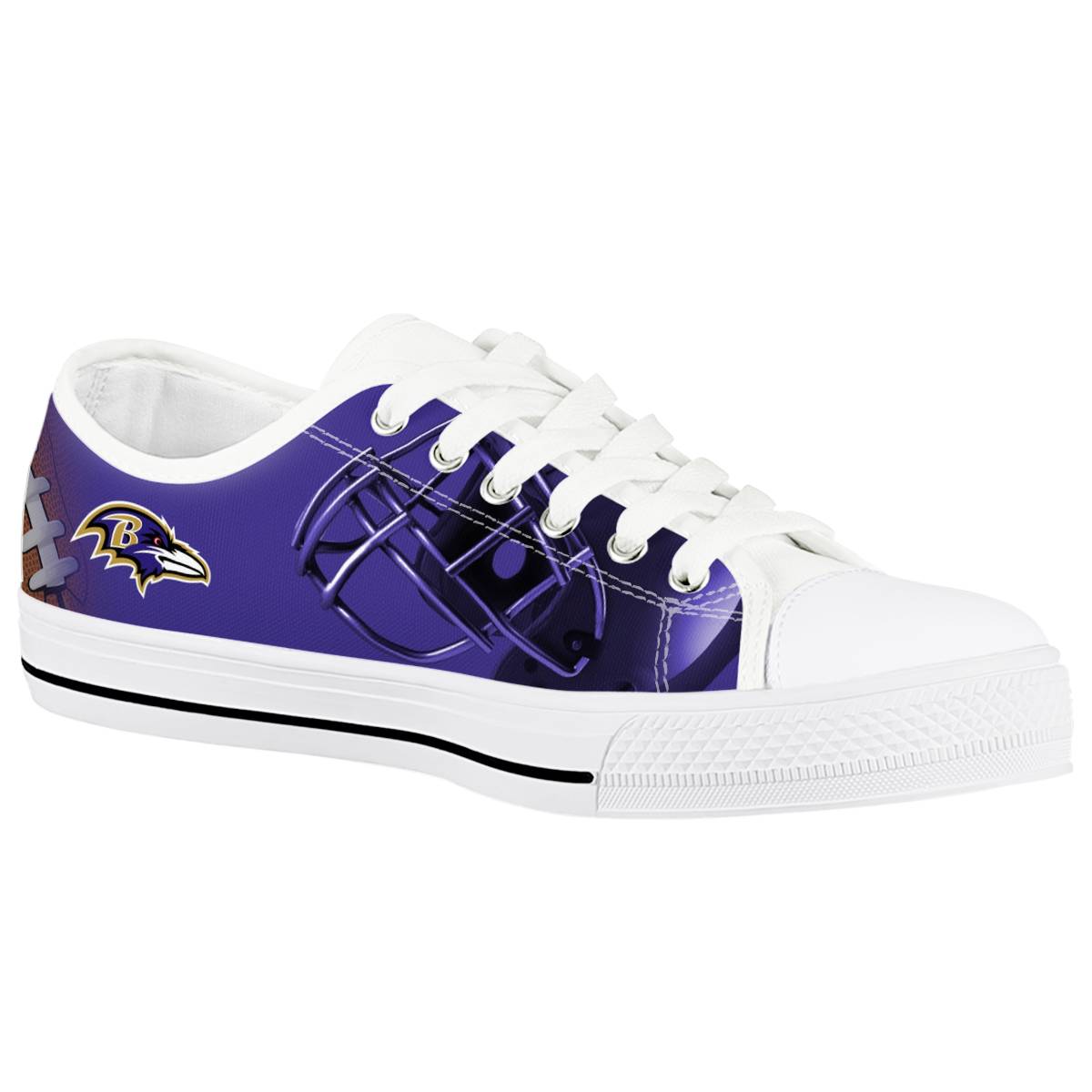 Women's Baltimore Ravens Low Top Canvas Sneakers 007 Women's Baltimore Ravens Low Top Canvas Sneakers 007