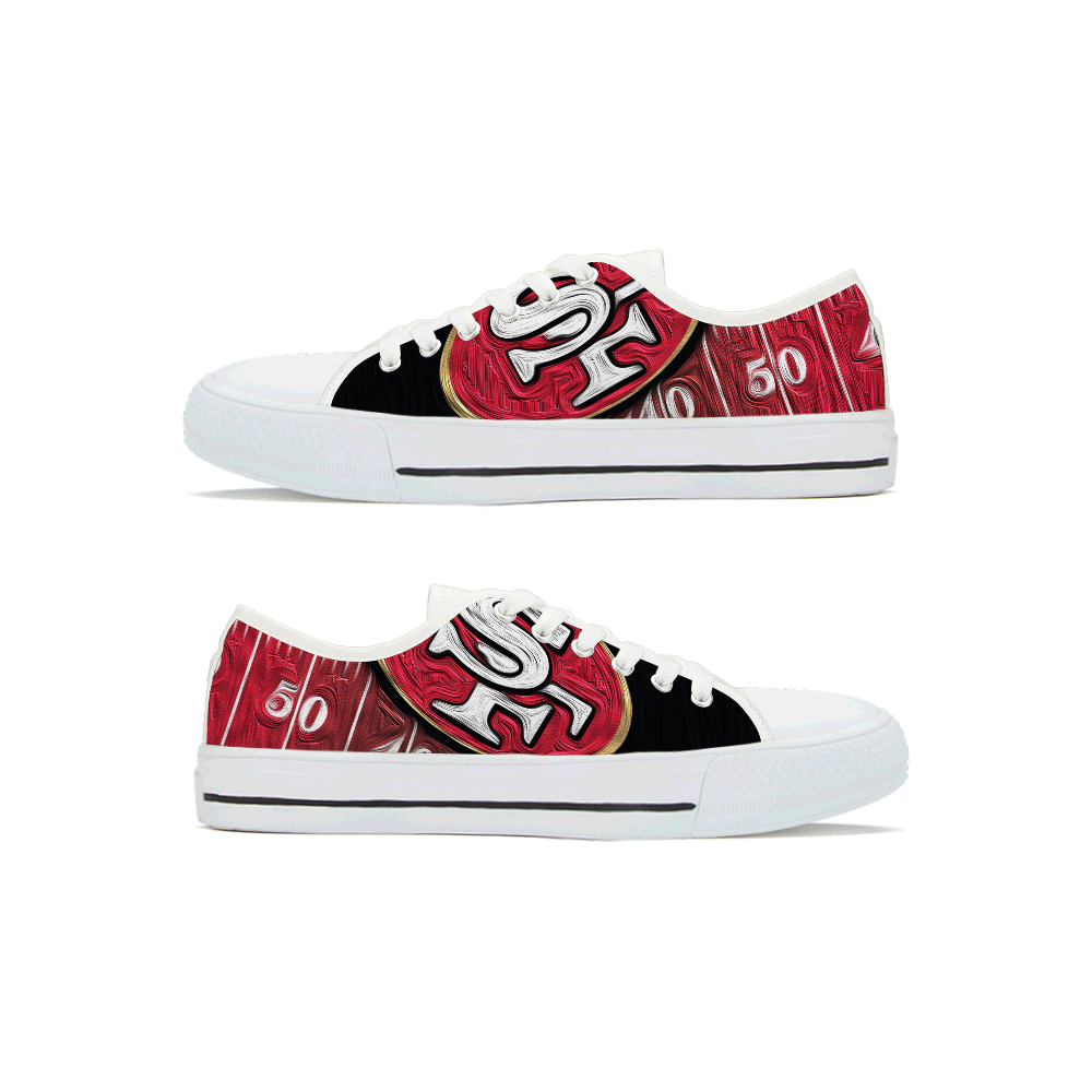 Women's San Francisco 49ers Low Top Canvas Sneakers 008