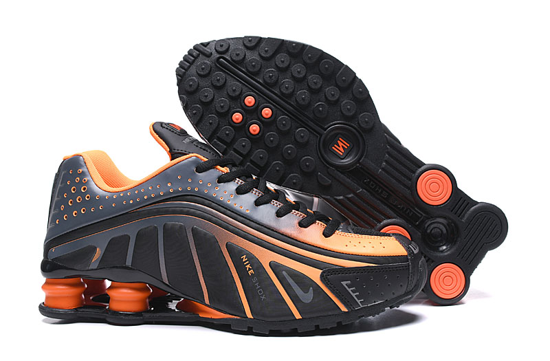 Men's Running Weapon Shox R4 Shoes Black Orange Red BV1387-008 008