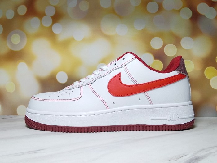 Women's Air Force 1 White/Red Shoes 0185 Women's Air Force 1 White/Red Shoes 0185