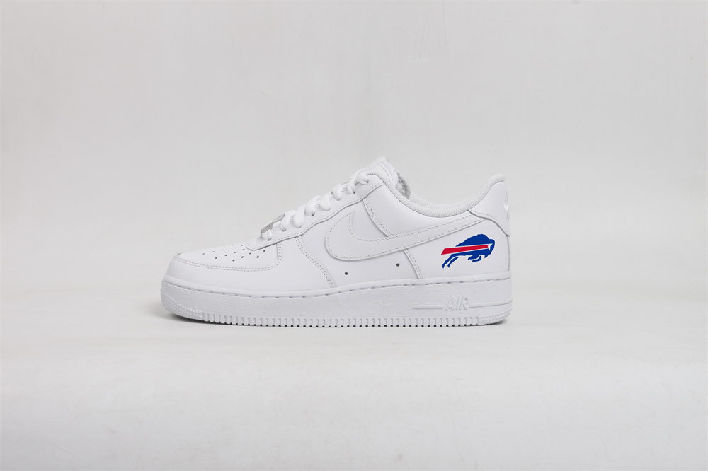 Women's Buffalo Bills Air Force 1 White Shoes 001 Women's Buffalo Bills Air Force 1 White Shoes 001