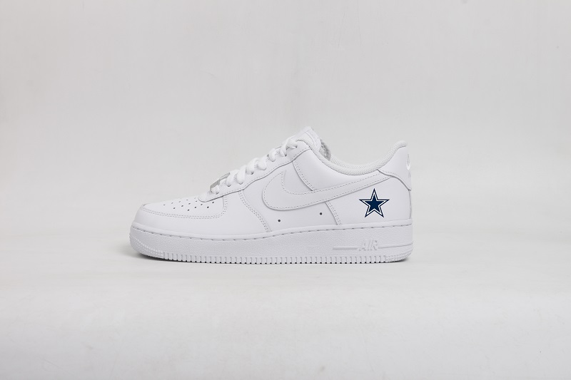Women's Dallas Cowboys Air Force 1 White Shoes 001