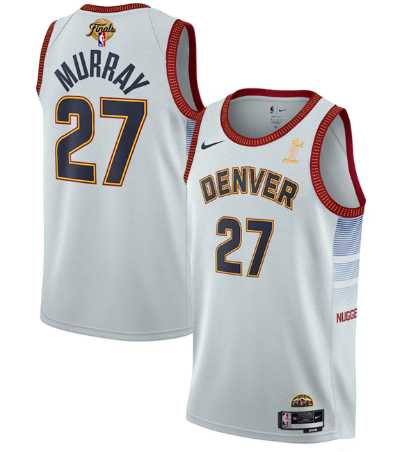 Men's Denver Nuggets #27 Jamal Murray White 2023 Finals Champions Icon Edition Stitched Basketball Jersey Men's Denver Nuggets #27 Jamal Murray White 2023 Finals Champions Icon Edition Stitched Basketball Jersey
