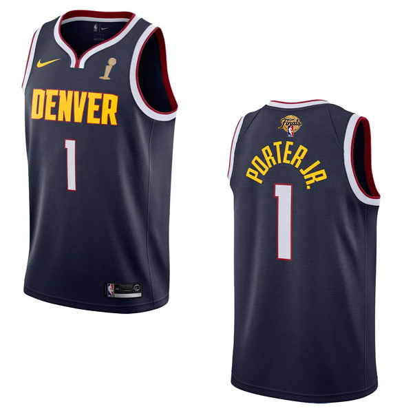 Men's Denver Nuggets #1 Michael Porter Jr. Navy 2023 Finals Champions Icon EditionStitched Basketball Jersey Men's Denver Nuggets #1 Michael Porter Jr. Navy 2023 Finals Champions Icon EditionStitched Basketball Jersey