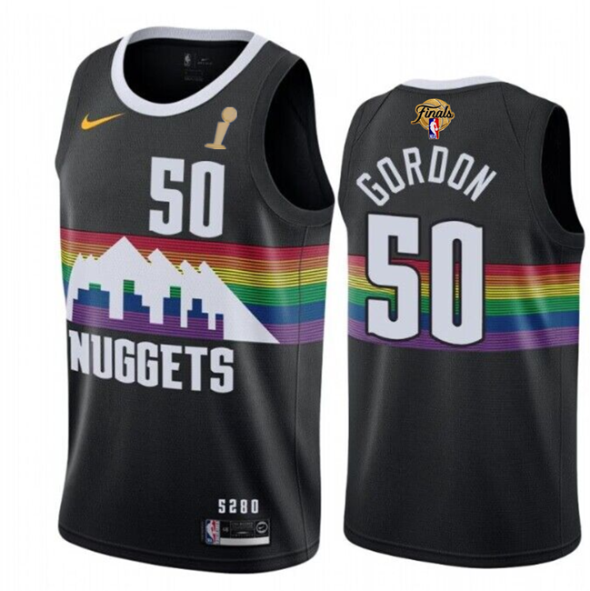 Men's Denver Nuggets #50 Aaron Gordon Black 2023 Finals Champions City Edition Stitched Basketball Jersey Men's Denver Nuggets #50 Aaron Gordon Black 2023 Finals Champions City Edition Stitched Basketball Jersey