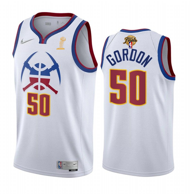 Men's Denver Nuggets #50 Aaron Gordon White 2023 Finals Earned Edition Stitched Basketball Jersey Men's Denver Nuggets #50 Aaron Gordon White 2023 Finals Earned Edition Stitched Basketball Jersey