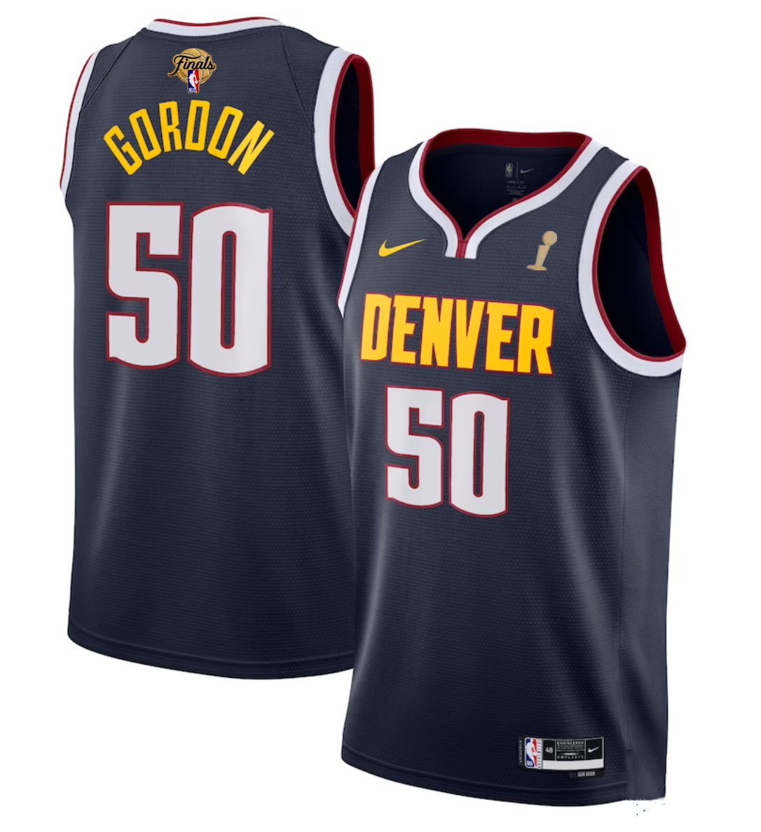 Men's Denver Nuggets #50 Aaron Gordon Navy 2023 Finals Champions Icon EditionStitched Basketball Jersey Men's Denver Nuggets #50 Aaron Gordon Navy 2023 Finals Champions Icon EditionStitched Basketball Jersey