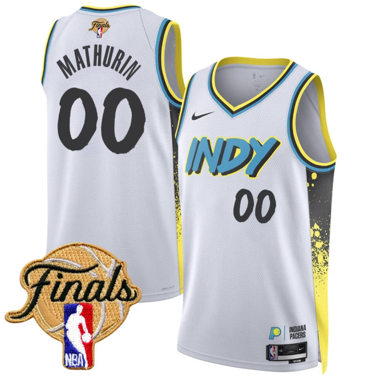 Men's Indiana Pacers #00 Bennedict Mathurin White 2024/25 City Edition Stitched Basketball Jersey