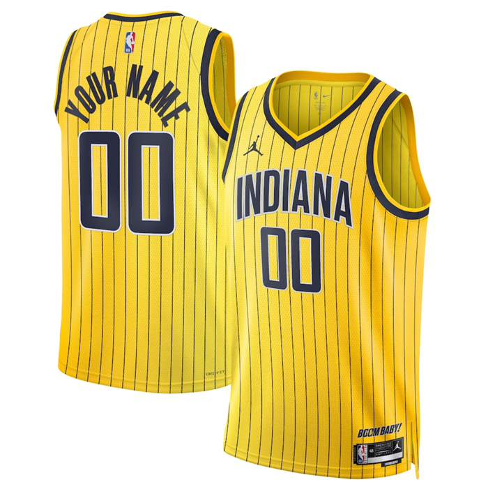 Men's Indiana Pacers Active Player Custom Yellow 2026/27 Statement Edition Stitched Basketball Jersey